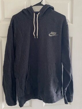 Nike Charcoal Hoodie with Cream Drawstrings sz Large New W/out tags